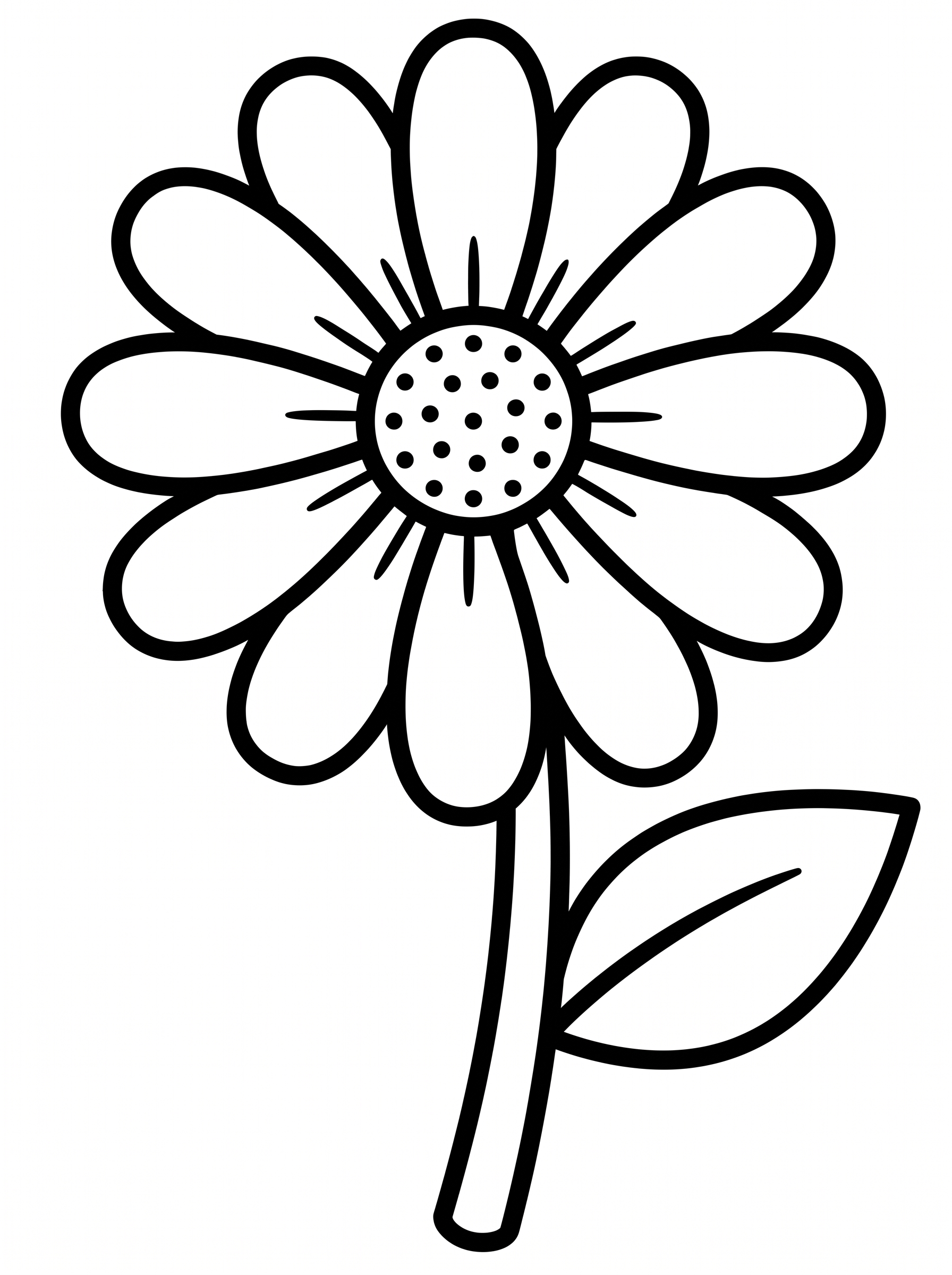 Simple daisy flower coloring page for toddlers