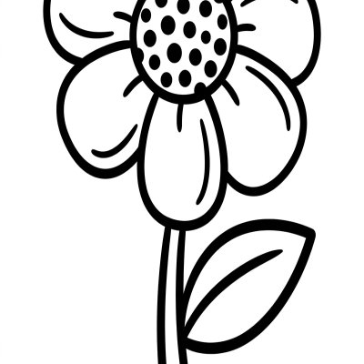 Simple daisy flower coloring page for toddlers